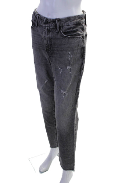 Good American Womens Cotton Five Pocket Mid-Rise Skinny Jeans Gray Size 2