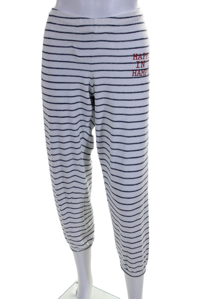 Happiest In The Hampton Women's Drawstring Waist Sweatpants Striped Size S