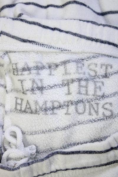 Happiest In The Hampton Women's Drawstring Waist Sweatpants Striped Size S