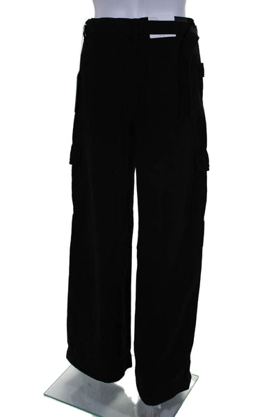 DL1961 Women's Button Closure Belted Wide Leg Cargo Pants Black Size 29