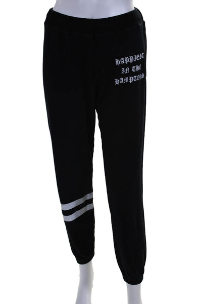 Happiest In The Hampton Women's Drawstring Waist Sweatpants Black Size S