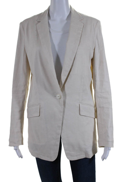 Rag & Bone Womens Linen Single Button Long Sleeves Jacket Light Beige Size 4