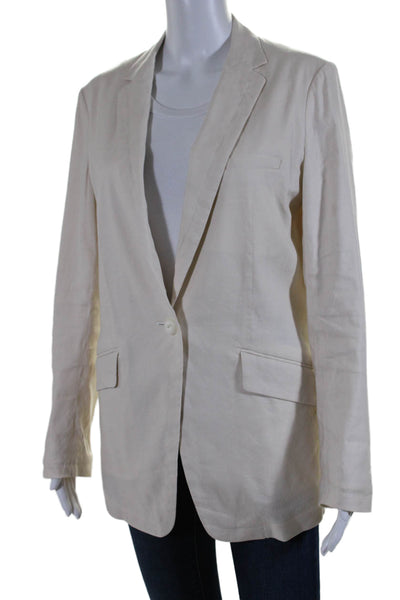 Rag & Bone Womens Linen Single Button Long Sleeves Jacket Light Beige Size 4