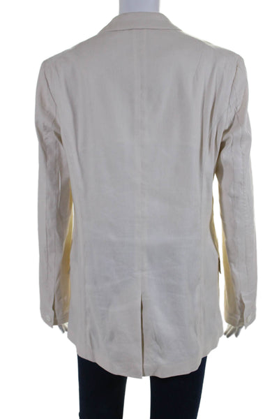 Rag & Bone Womens Linen Single Button Long Sleeves Jacket Light Beige Size 4