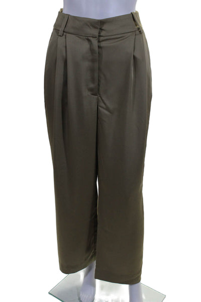 Favorite Daughter Womens Pleated Front High Rise Wide Leg Pants Brown Size 8