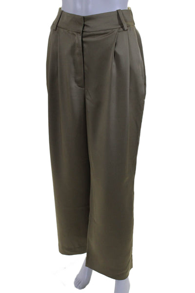 Favorite Daughter Womens Pleated Front High Rise Wide Leg Pants Brown Size 8