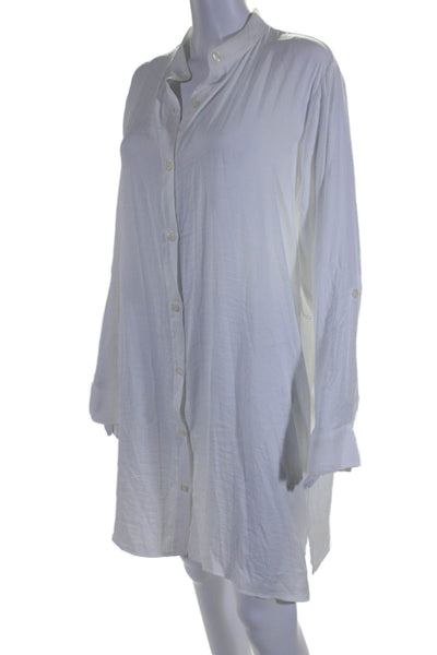 Summersalt Womens Long Sleeve Lightweight Button Down Coverup White Size L