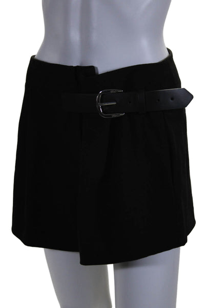 Alice + Olivia Womens Pleated Buckle Detail Dress Shorts Black Size 10