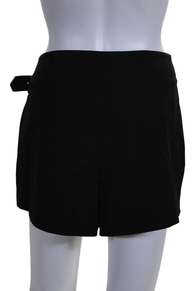 Alice + Olivia Womens Pleated Buckle Detail Dress Shorts Black Size 10