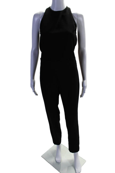 IRO Womens Side Zip Sleeveless Tapered Leg Jumpsuit Black Size 34