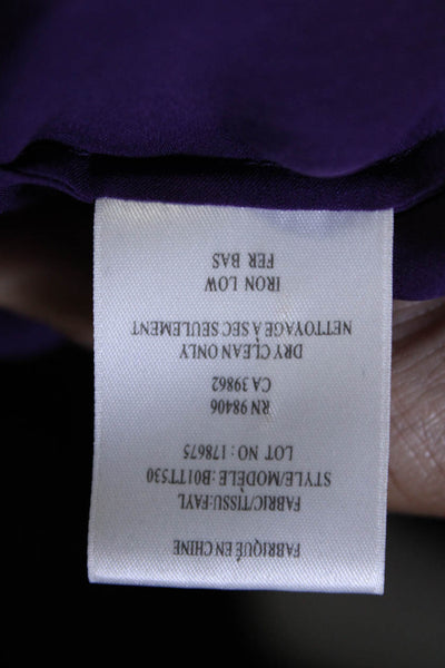 Theyskens Theory Womens Silk Collared Sleeveless Blouse Top Purple Size P