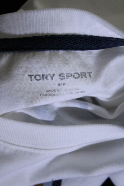 Tory Sport Womens Short Sleeve Crew Neck Graphic T Shirt White Size Small