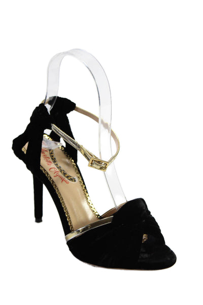 Charlotte Olympia Womens Ankle Strap Open Toe High Heels Black Size 35