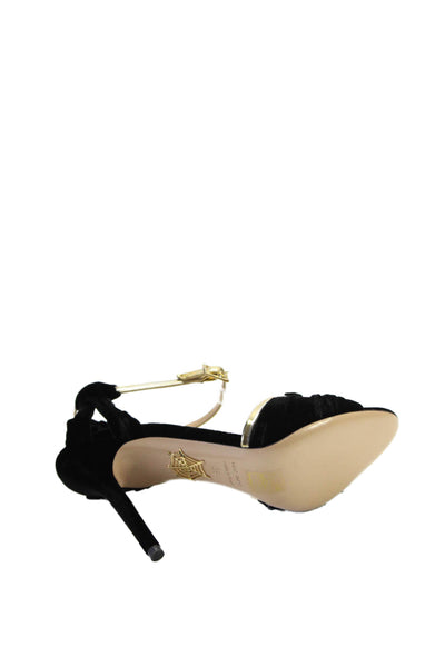 Charlotte Olympia Womens Ankle Strap Open Toe High Heels Black Size 35