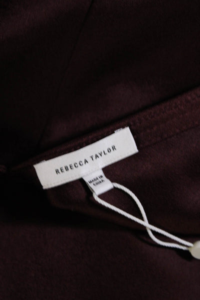 Rebecca Taylor Womens Sleeveless Heavy Satin Shift Dress Raisin Red Size 4