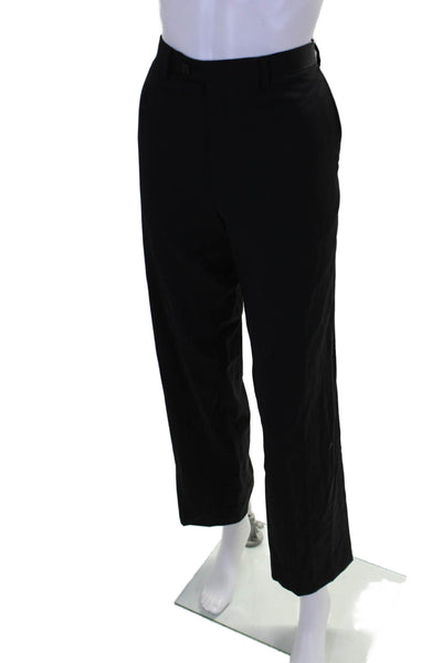 Michael Kors Womens Buttoned Hook & Eye Straight Dress Pants Black Size EUR 33