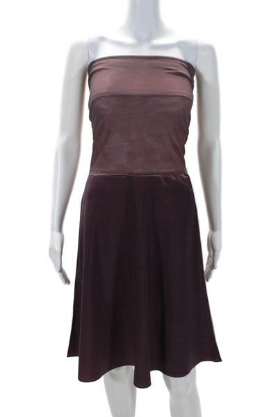 Trosmanchurba Womens Strapless A Line Midi Dress Plum Purple Size Large