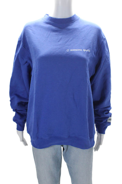 Krost Womens Pullover Crew Neck Someone Special Sweatshirt Blue Size Medium