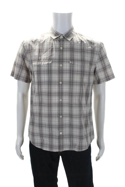 John Varvatos Star USA Men's Short Sleeves Button Down Plaid Shirt Size M