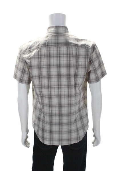 John Varvatos Star USA Men's Short Sleeves Button Down Plaid Shirt Size M