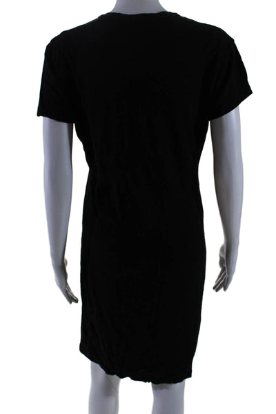 Standard James Perse Womens Cotton Buttoned V-Neck T-Shirt Dress Black Size 3