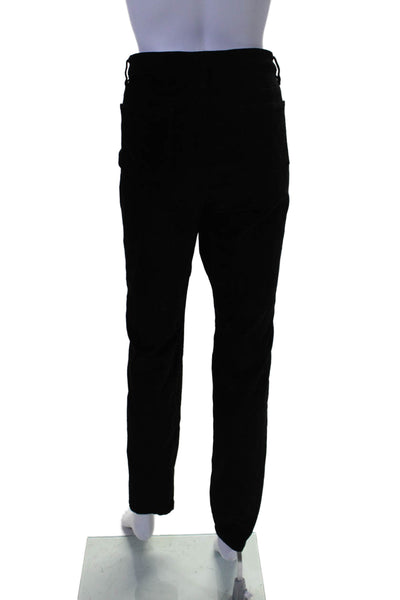 Eileen Fisher Womens Velvet Mid Rise Straight Leg Pants Black Size 10