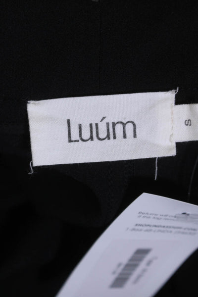 Luum Women's Hook Closure A-Line Unlined Cargo Midi Skirt Black Size S