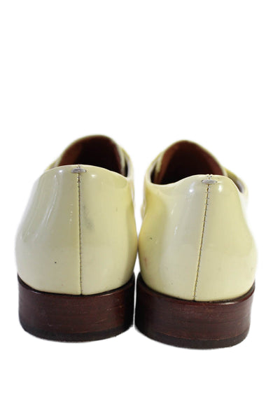 Derek Lam Patten Leather Shiny Pointed Toe Lined Oxford Shoes Yellow Size 6M