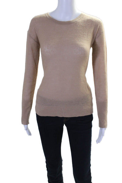 Inhabit Womens Cashmere Long Sleeve Crewneck Top Brown Size S