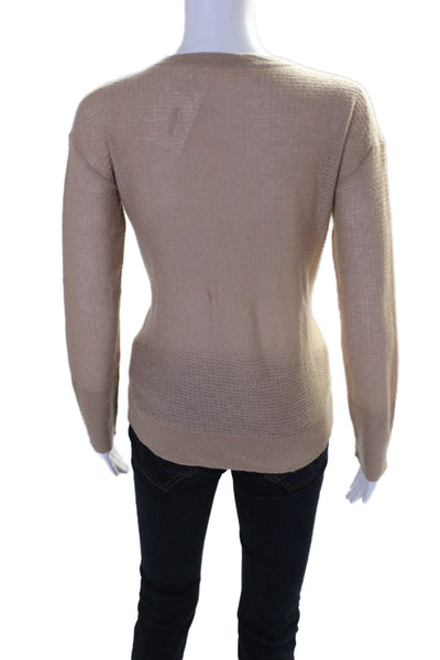 Inhabit Womens Cashmere Long Sleeve Crewneck Top Brown Size S