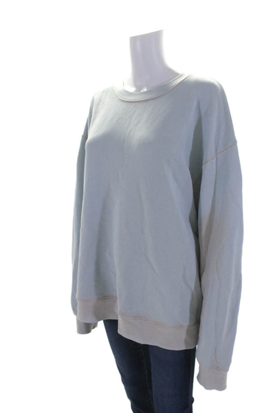 Cotton Citizen Womens Pullover Scoop Neck Oversized Sweatshirt Blue Size Large