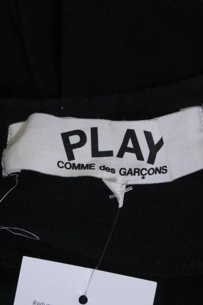 Play Comme Des Garcons Mens Cotton Long Sleeved Embroidered Shirt Black Size  M