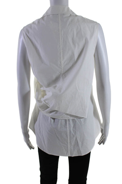 Derek Lam 10 Crosby Womens Button Front Sleeveless Collared Shirt White Size 6