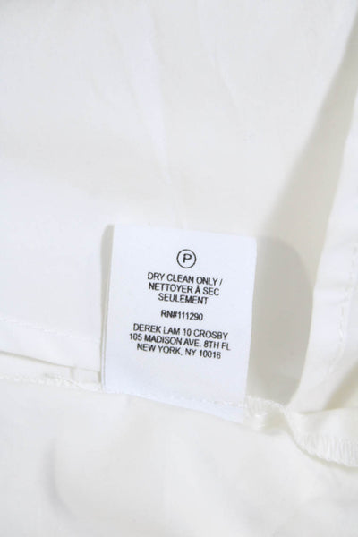 Derek Lam 10 Crosby Womens Button Front Sleeveless Collared Shirt White Size 6