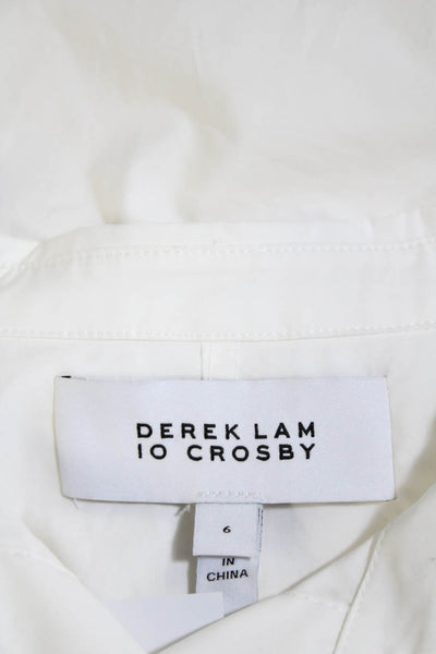 Derek Lam 10 Crosby Womens Button Front Sleeveless Collared Shirt White Size 6