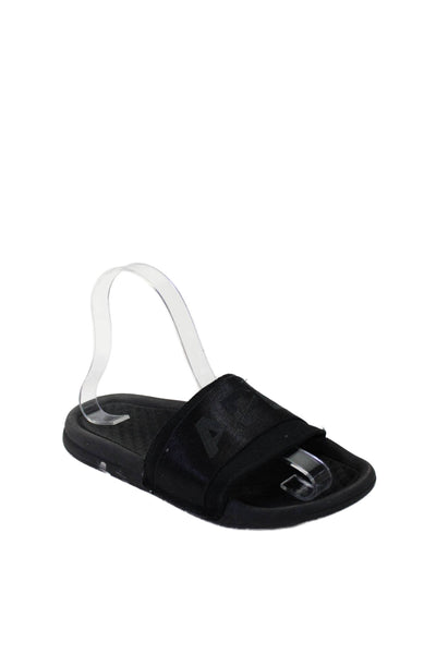 APL Womens Open Toe One Strap Slide On Flats Sandals Black Size 6