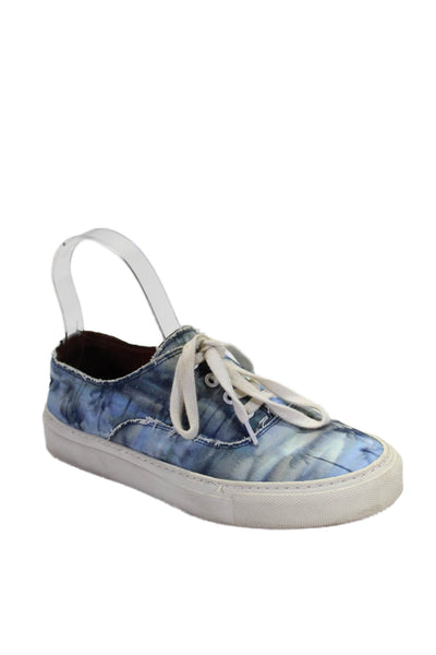 Sandro Womens Tie Dye Round Toe Lace Up Low Top Fashion Sneakers Blue Size 36 6