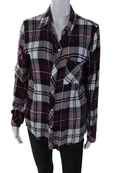 Rails Women's Collared Long Sleeves Button Down Plaid Shirt Sz M