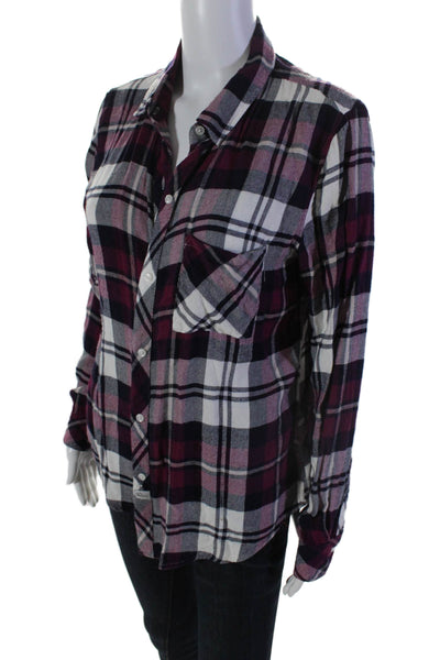 Rails Women's Collared Long Sleeves Button Down Plaid Shirt Sz M