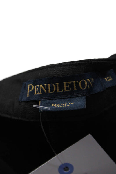 Pendleton Womens Zip Lined Tapered Dress Sack Trousers Black Size 12