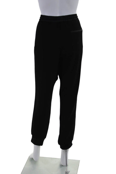 Vince Womens Elastic Waist Drawstring Tapered Leg Jogger Pants Black Medium