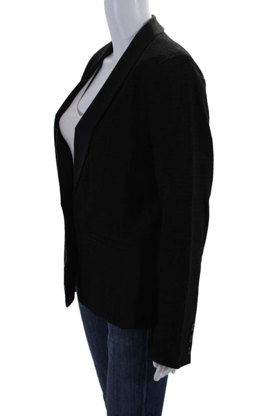 Vince Womens Notch Lapel Long Sleeve One Button Blazer Black Size 8