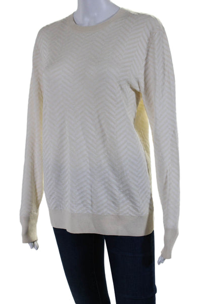 Theory Womens Long Sleeves Hannalor Evian Stretch Sweater White Wool Size Small