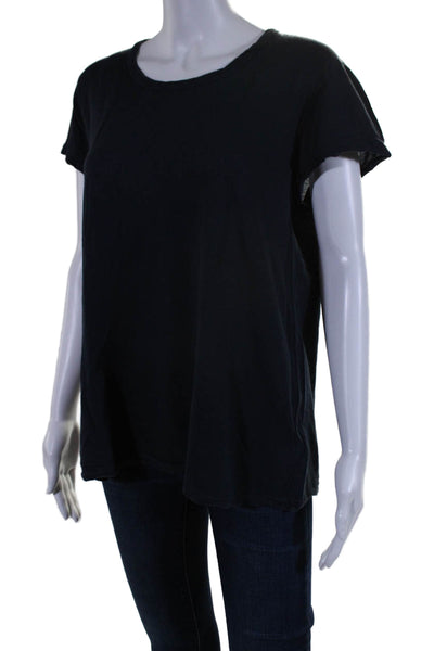 Standard James Perse Womens Short Sleeve Scoop Neck Basic T Shirt Blue 3