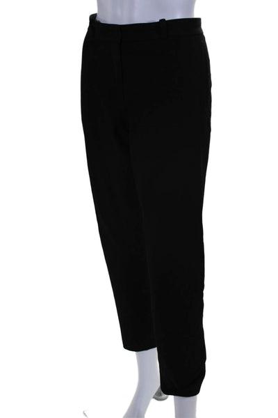 Joseph Womens Flat Zip Front Tapered Leg Casual Pants Black Size 42