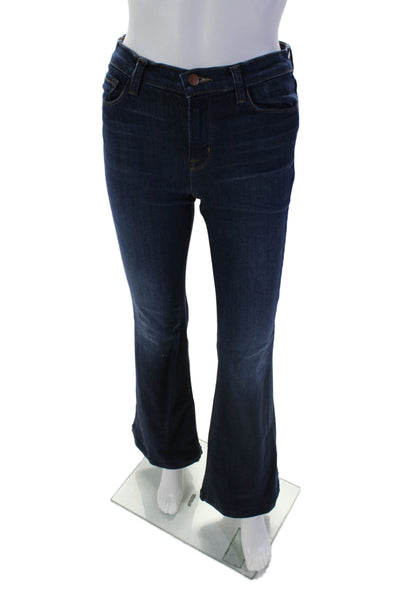 J Brand Womens Flared Bottom Color Accented Stitched Zipped Jeans Blue Size M