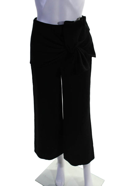 Cinq A Sept Womens Bow Detail High-Rise Wide Leg Pants Trousers Black Size 0