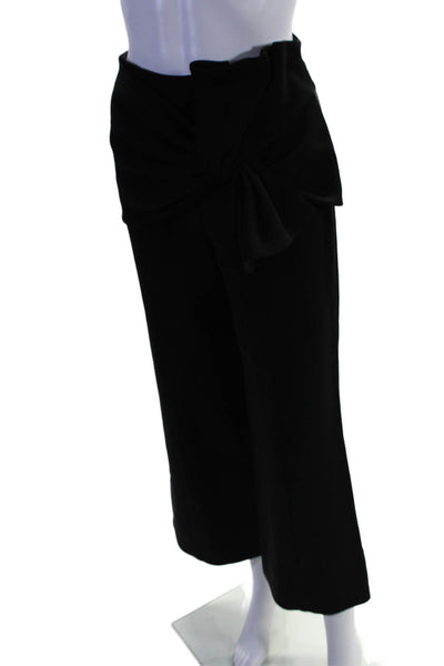 Cinq A Sept Womens Bow Detail High-Rise Wide Leg Pants Trousers Black Size 0