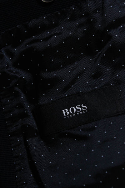 Boss Hugo Boss Mens Cotton Blend Collared Button Up Blazer Jacket Navy Size 40R