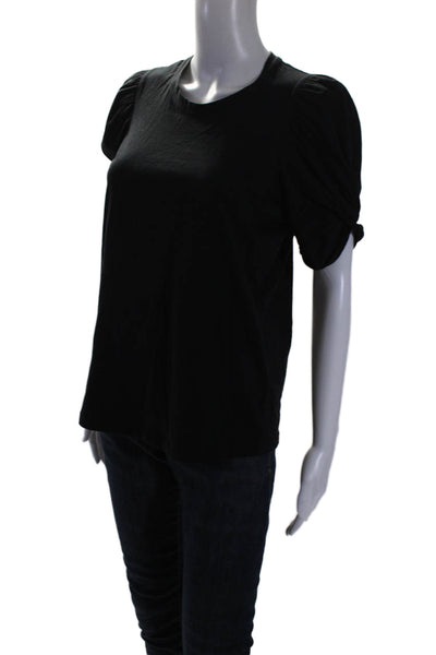 A.L.C. Womens Cotton Round Neck Short Sleeve Pullover T-Shirt Top Black Size S